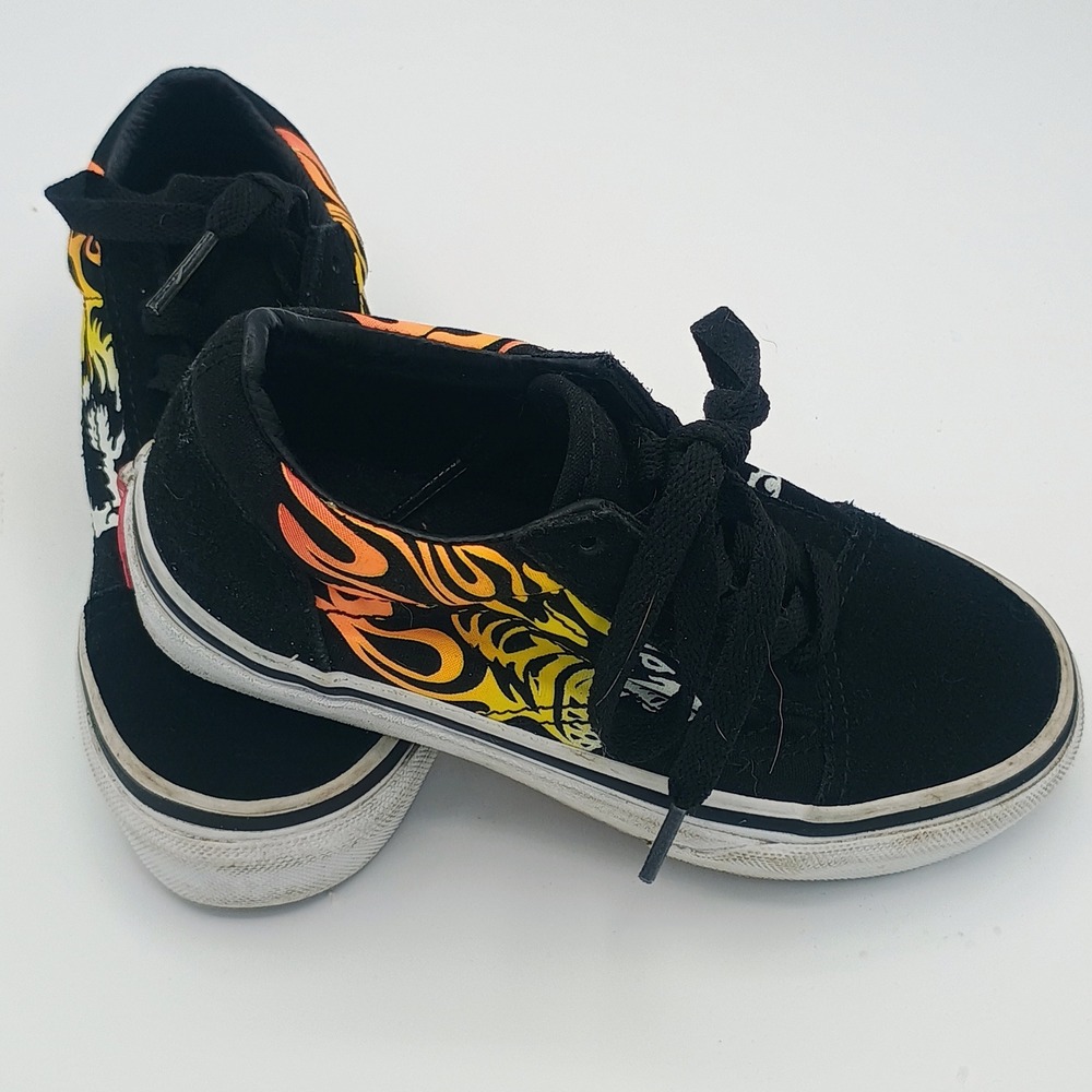 Vans Kids Ward Shark Flame Black Size 12.0 Low Top Sneakers
